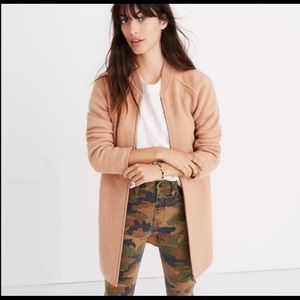 Madewell peach/cream bomber style jacket